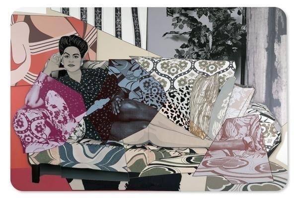 Mickalene Thomas – Clarivel Face Forward Gazing