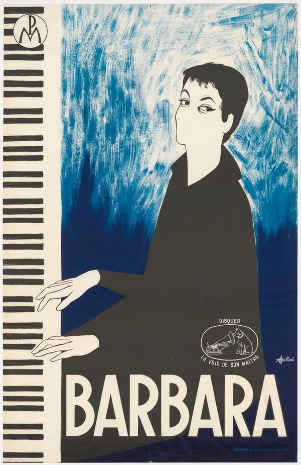 Affiche des premiers concerts de Barbara à l'Écluse