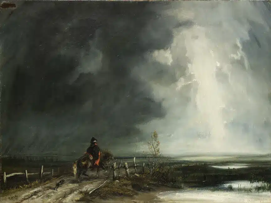 Paul Huet – Esquisse pour Un orage à la fin du jour