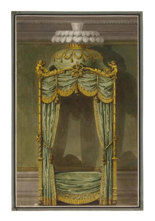 Jean-Démosthène Dugourc – Projet de lit à la polonaise