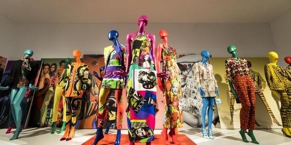 Gianni Versace – Robe imprimée Pop Art Marilyn Monroe / James Dean