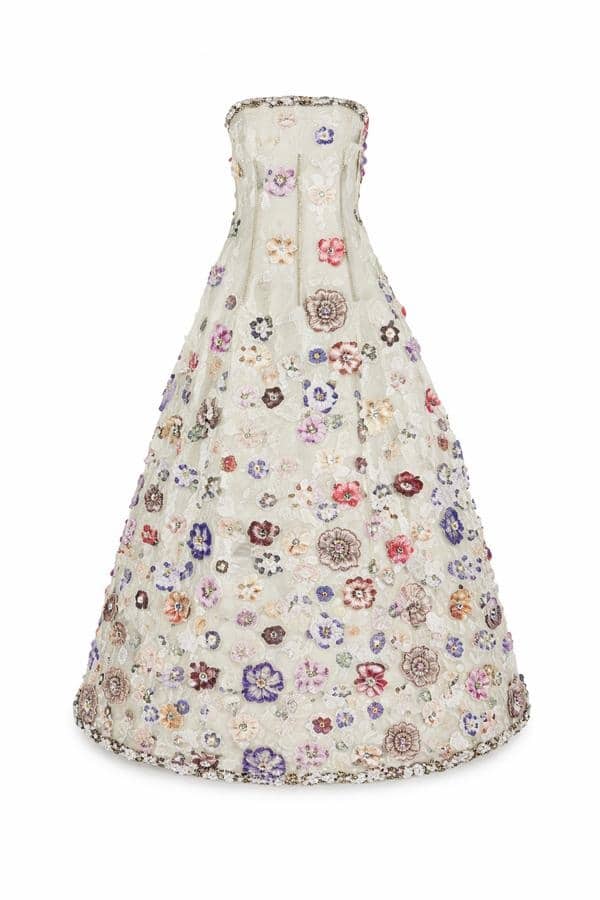 CHANEL – Robe longue brodée de sequins vert d'eau, Haute Couture Printemps-Été 2019