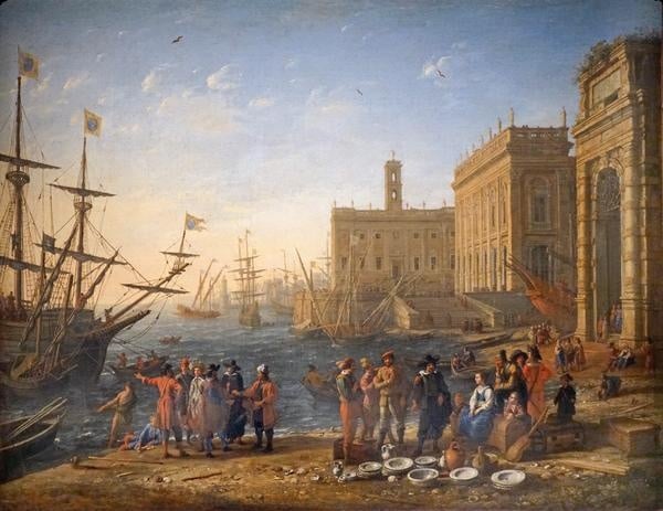 Claude Gellée dit le Lorrain - Vue d’un port avec le Capitole