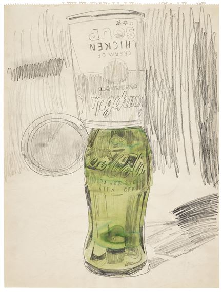 Andy Warhol – Campbell’s Soup Can Over Coke Bottle
