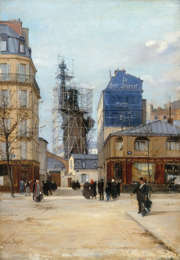 Paul-Joseph-Victor Dargaud – La Liberté éclairant le monde, vue du boulevard de Courcelles